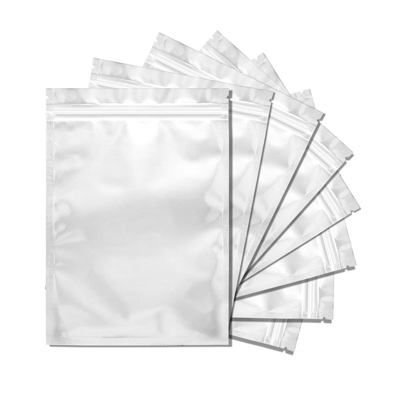 100 Pack Mylar Bags for Food Storage 55 x 79 Inch Smell Proof Bags Resealable Aluminum Foil Packaging Pouch Bag Silver