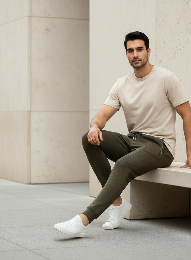 Iconic Men Slim Fit Joggers with Pockets - Image 5