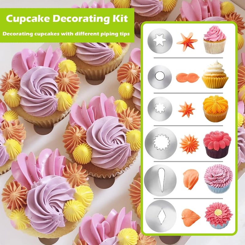 Suuker Dessert Decorating Syringe Set, Frosting Piping Kit Stainless Steels Cake Decorating Tools with 6 Icing Tips Cupcake Decorating Kit - Image 3