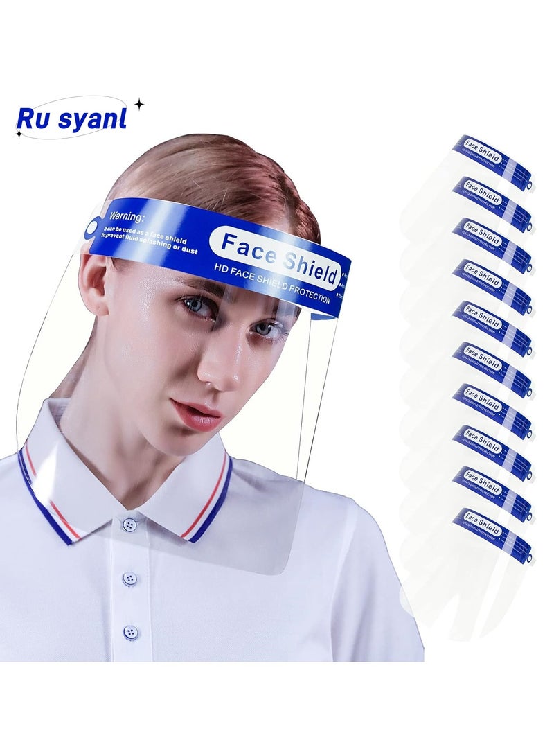 Ru syanl 10 Pack Safety Clear Face Shield - Anti Fog Face Shield for Women & Men Protective Face Shields - Image 1