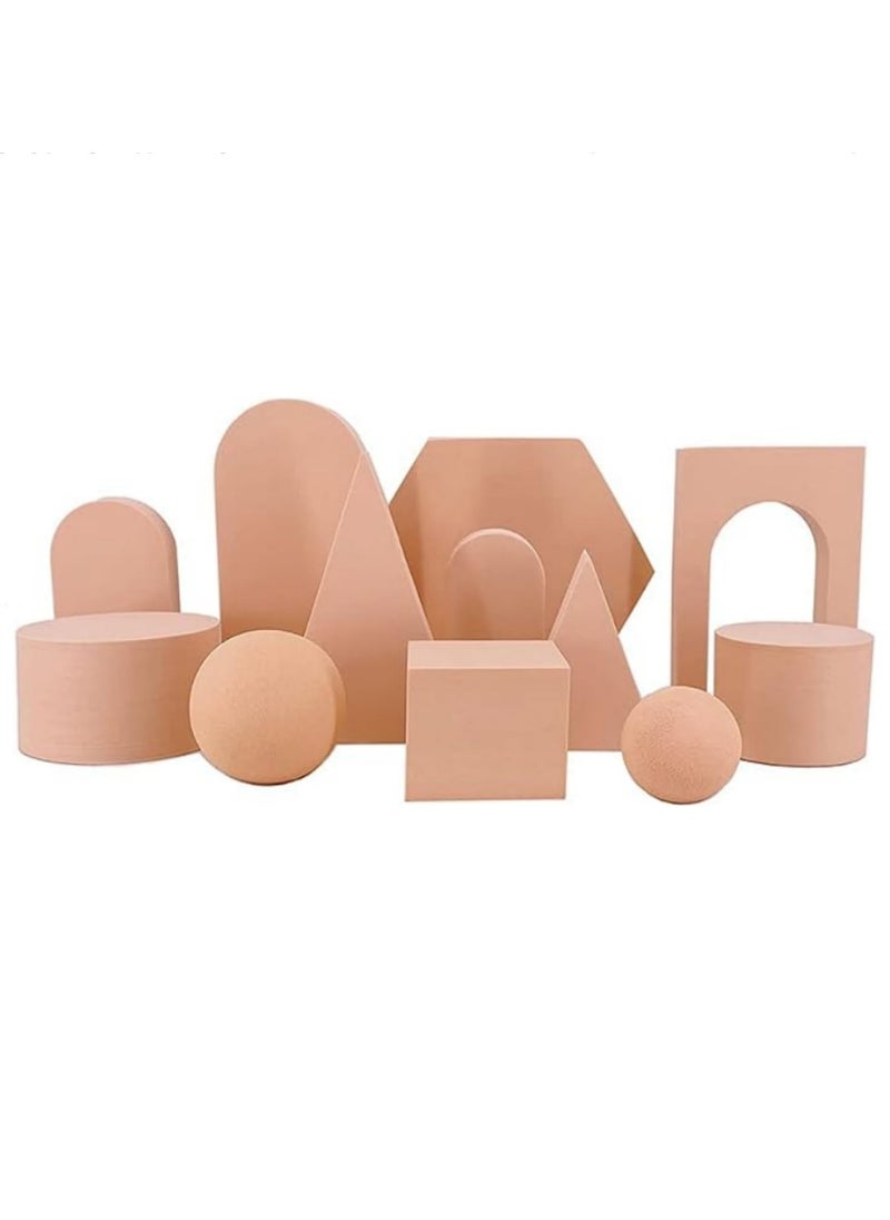 Generic 12PCS Product Photography Props Foam Photo Decorative Backdrop for Jewellery Trinkets Cosmetics Makeup Tools Stereo Geometric Cube Shooting Prop Set for Professional Studio Photography  - Image 1