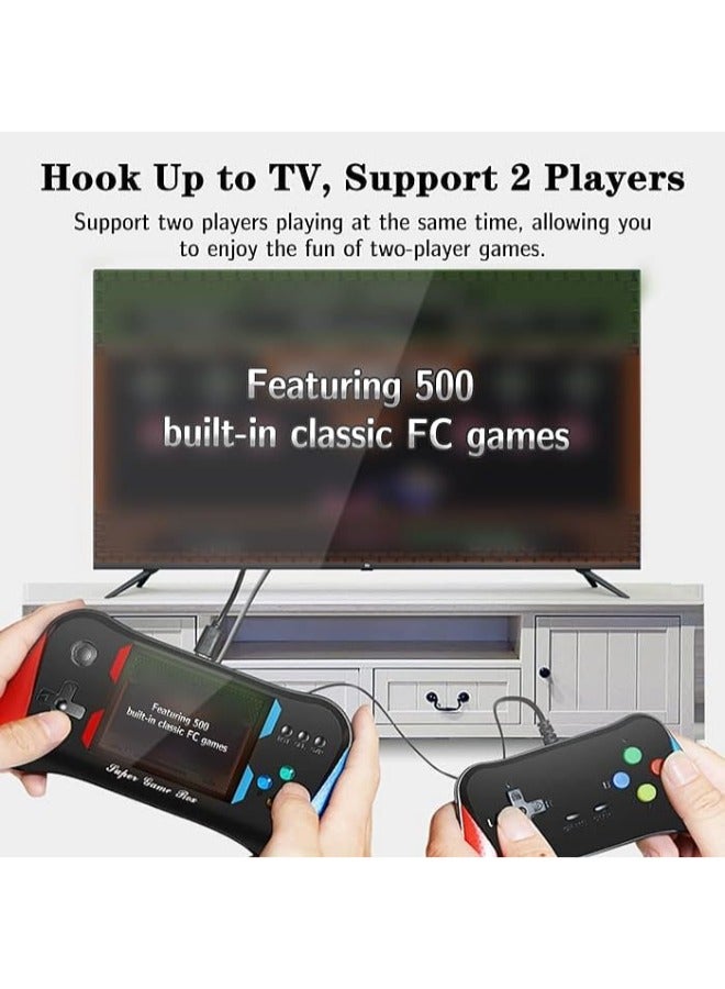 ساب وحدة تحكم ألعاب محمولة للأطفال البالغين، وحدة تحكم ألعاب فيديو محمولة باليد بشاشة LCD مقاس 3.5 بوصة، 500 لعبة فيديو كلاسيكية محملة مسبقًا مع بطارية قابلة لإعادة الشحن، تدعم لاعبين ووصلة تلفزيون (AA) - Image 5