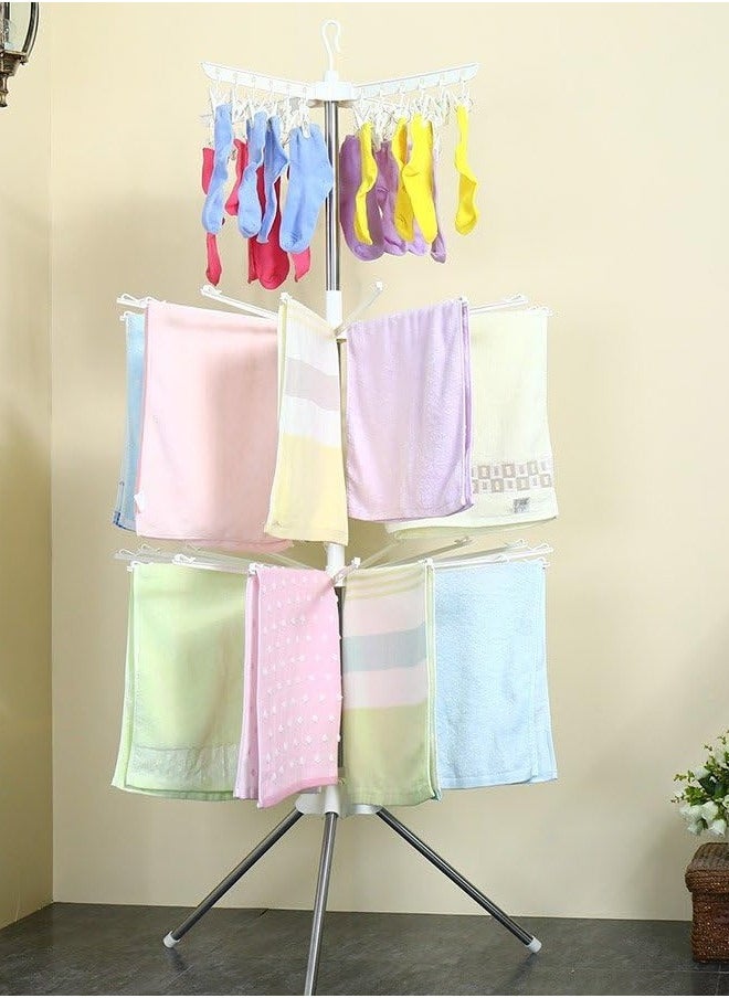 Taimi A three-layer foldable clothes dryer suitable for open and closed places. It facilitates quick drying of clothes  - Image 1