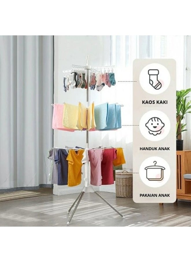 Taimi A three-layer foldable clothes dryer suitable for open and closed places. It facilitates quick drying of clothes  - Image 4