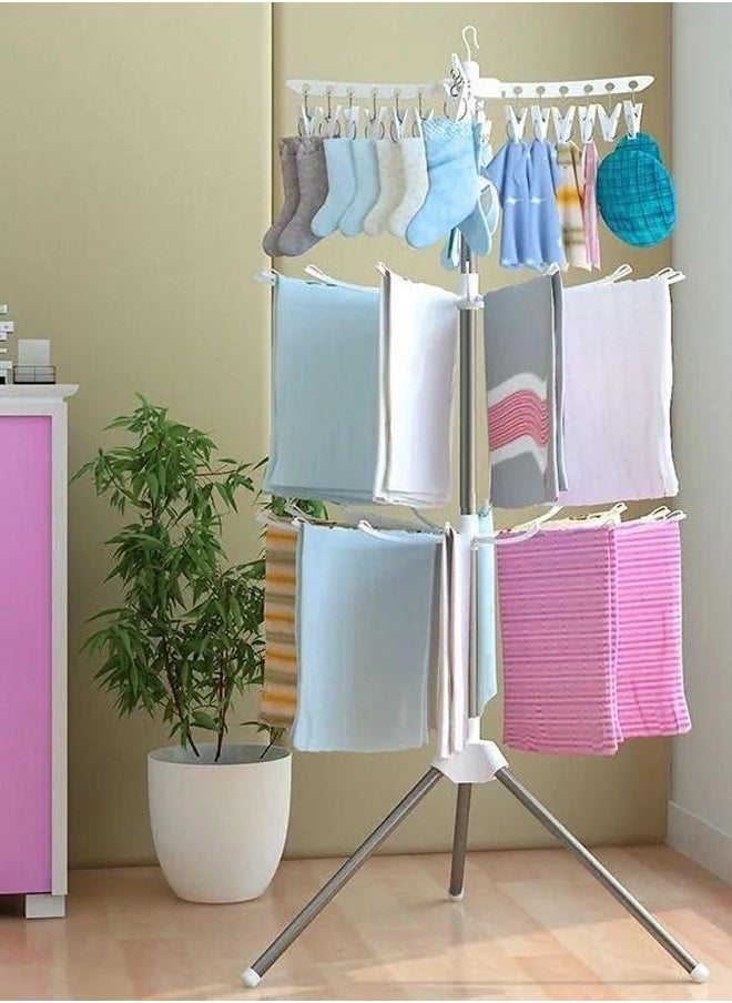 Taimi A three-layer foldable clothes dryer suitable for open and closed places. It facilitates quick drying of clothes  - Image 2