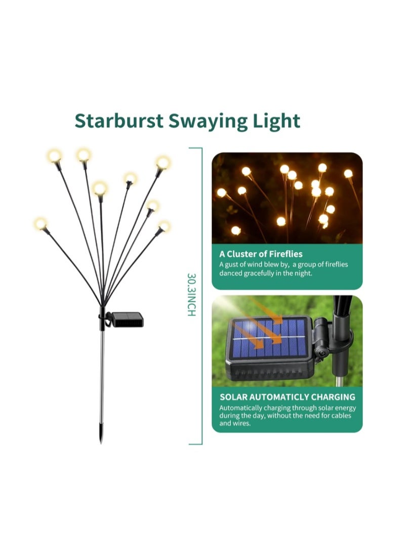 vignuto Solar Lights Outdoor Waterproof,6 Packs 48LED, Garden Decor, Patio Decor, Firefly Lights Solar Outdoor - Image 2