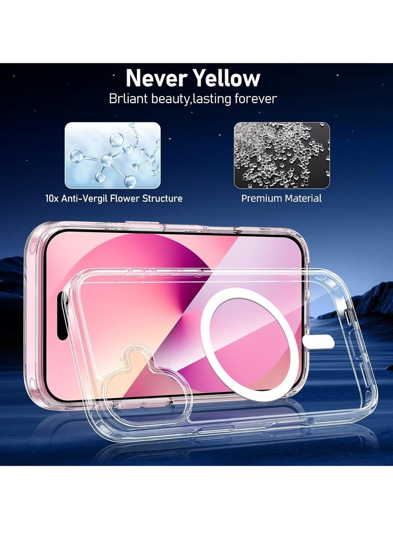 iPhone 16 Case - Clear Magnetic Slim Case Compatible with MagSafe, Includes Screen Protector & Camera Protection, Shockproof Cover - Image 2