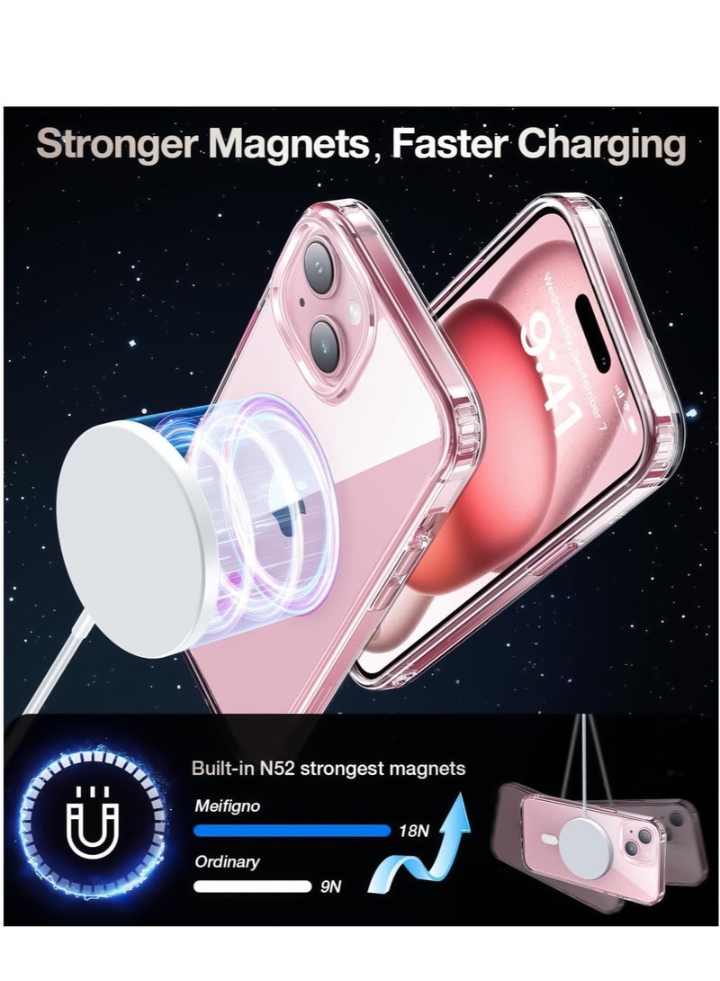 iPhone 16 Case - Clear Magnetic Slim Case Compatible with MagSafe, Includes Screen Protector & Camera Protection, Shockproof Cover - Image 3