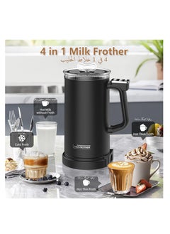 Aookay Electric Milk Frother and Steamer 4 in 1, Electric Coffee Frother Automatic Milk Frothers, Non-Stick Interior Coffee Heater Milk Warmer and Cold Foamer Frother with Temperature Control for Latte, Cappuccino, Macchiato, Coffee, Hot Chocolate Milk (Black)  - Image 2