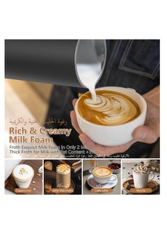 Aookay Electric Milk Frother and Steamer 4 in 1, Electric Coffee Frother Automatic Milk Frothers, Non-Stick Interior Coffee Heater Milk Warmer and Cold Foamer Frother with Temperature Control for Latte, Cappuccino, Macchiato, Coffee, Hot Chocolate Milk (Black)  - Image 4