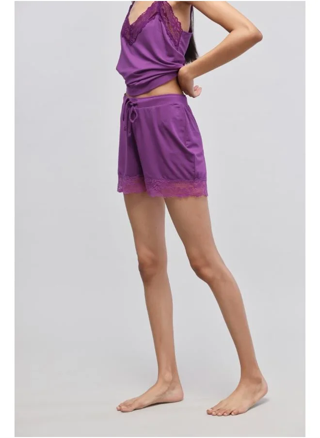 NeceSera Dreamy Purple Lace Shorts