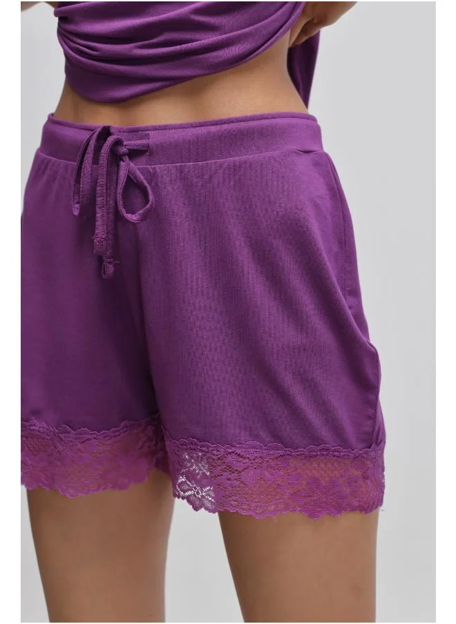 NeceSera Dreamy Purple Lace Shorts