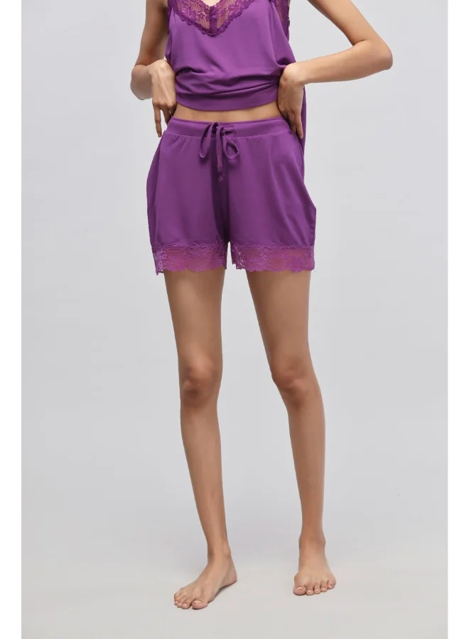 NeceSera Dreamy Purple Lace Shorts