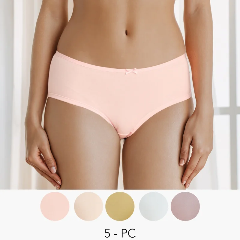 Aadaraya Set of 5 - Bow Accent Briefs