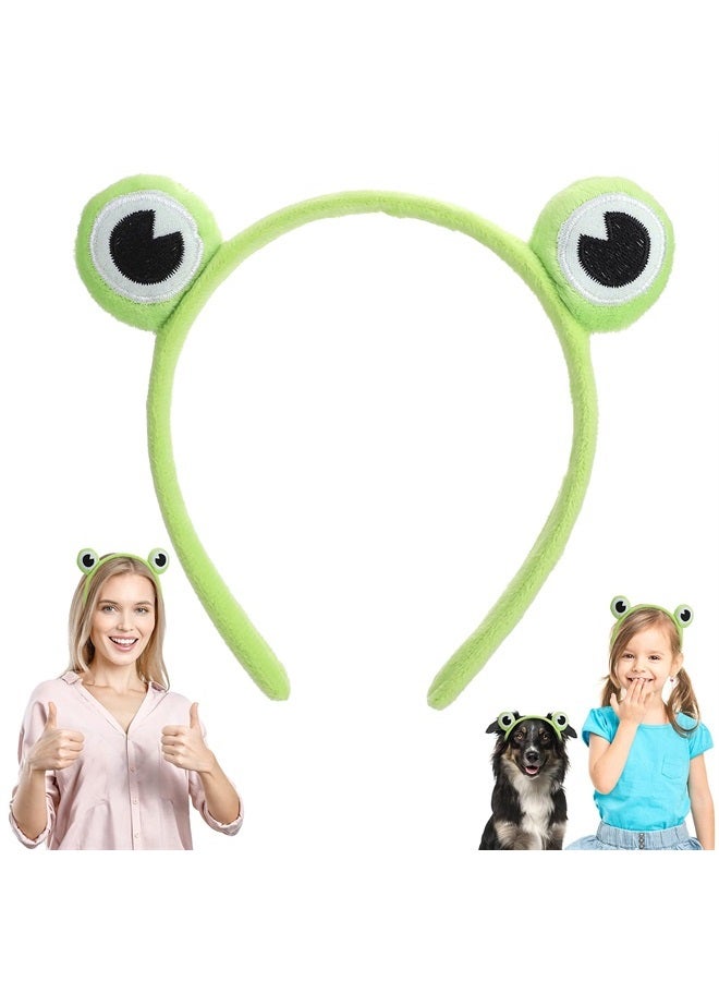 WLLHYF 1Pcs Cute Frog Headband Spa Headband Head Hoop Frog Eye Makeup Head Band Soft Elastic Hair Band for Washing Face Head Wrap Funny Hair Band for Girls Women Yoga Skincare Headbands - Image 1