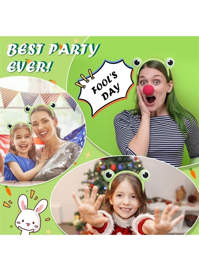 WLLHYF 1Pcs Cute Frog Headband Spa Headband Head Hoop Frog Eye Makeup Head Band Soft Elastic Hair Band for Washing Face Head Wrap Funny Hair Band for Girls Women Yoga Skincare Headbands - Image 4