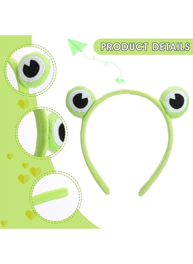 WLLHYF 1Pcs Cute Frog Headband Spa Headband Head Hoop Frog Eye Makeup Head Band Soft Elastic Hair Band for Washing Face Head Wrap Funny Hair Band for Girls Women Yoga Skincare Headbands - Image 2