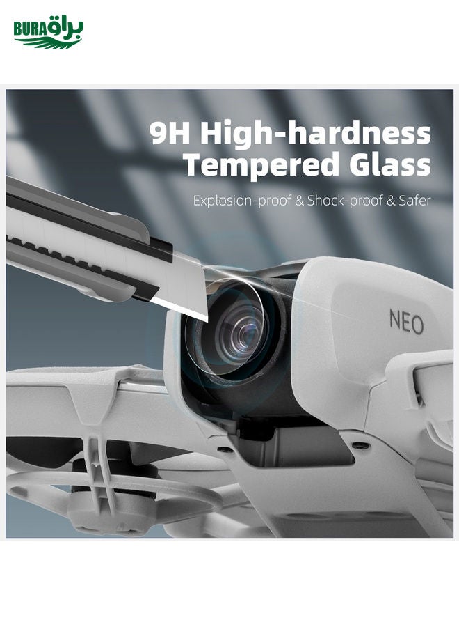 BURAQ For DJI Neo Sunnylife 2pcs Tempered Glass Drone Lens Film (Transparent) - Image 4