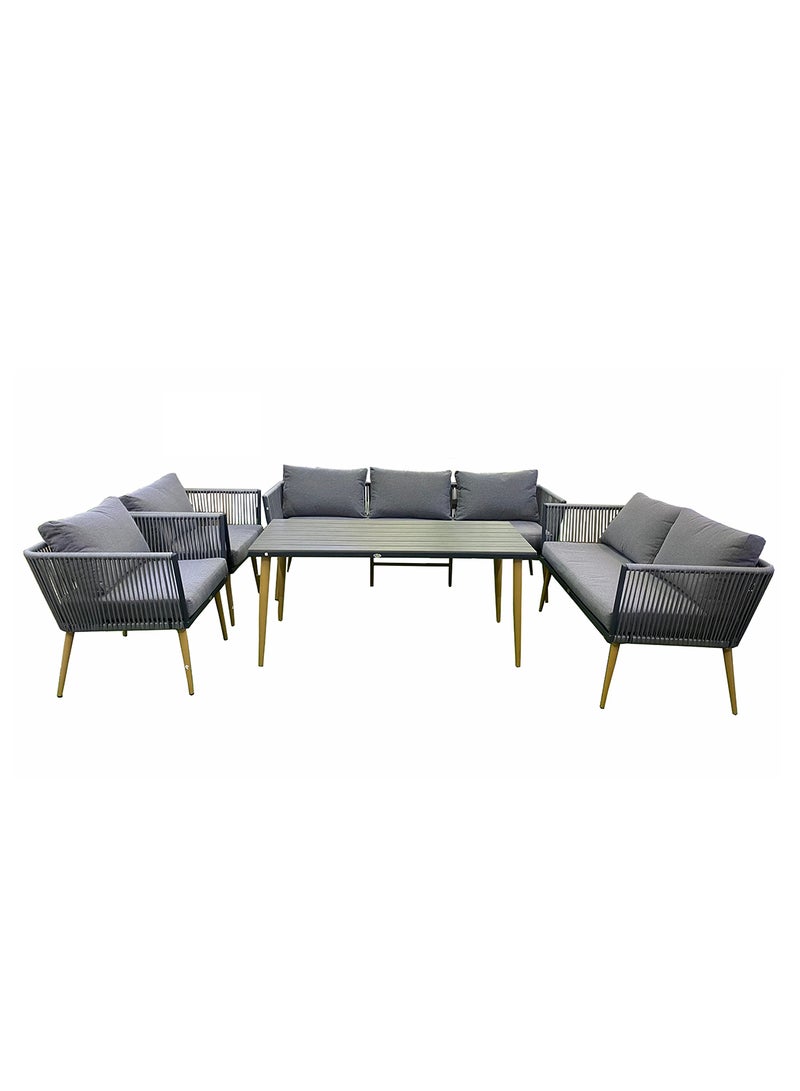 Oasis Casual 7 Seater Rope Style Outdoor Sofa with Aluminium Frame - Image 1