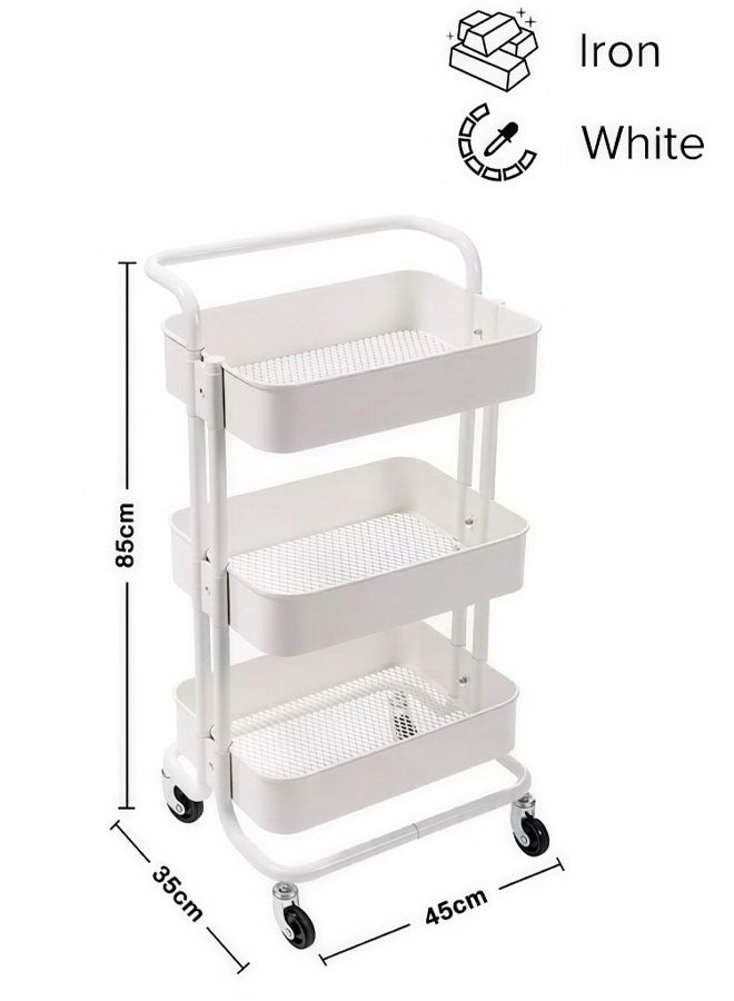 كادي ون عربة خضار بعجلات متعددة الاستخدامات أبيض 85x45x35سم - Image 1