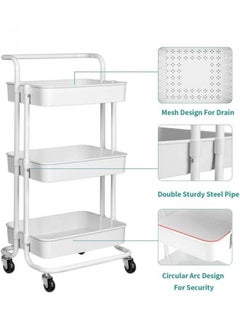 85x45x35cm Multi-Use 3-Layer Rotating Storage Cart, Metal 3-Shelf Vegetable Organizer, Multi-Use Wheeled Vegetable Cart - pzsku/ZB42D9F18CA985051E95BZ/45/_/1732536484/5dc34fc9-549f-4bf8-afc5-7c8e93704da5