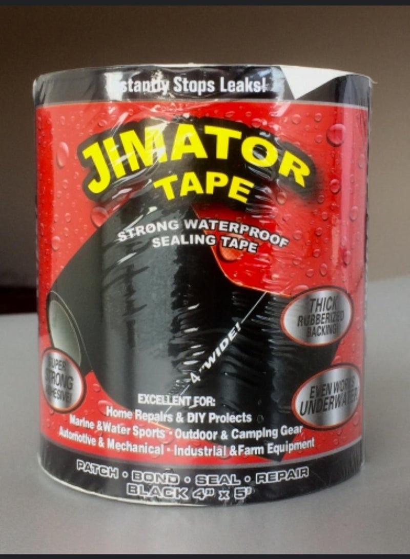 تي في شريط مرن مطاطي مقاوم للماء أسود 5 أقدام - Image 1