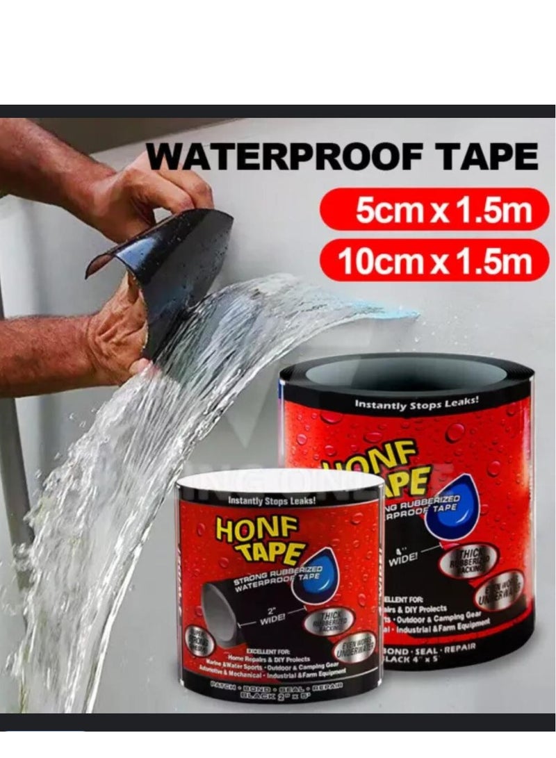 تي في شريط مرن مطاطي مقاوم للماء أسود 5 أقدام - Image 4