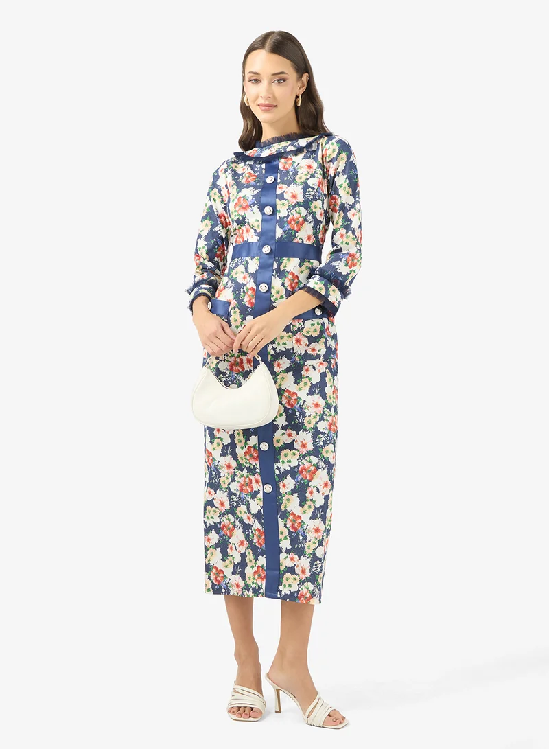 Golden Apple  Floral Print Midi Dress for Women | Best Price UAE