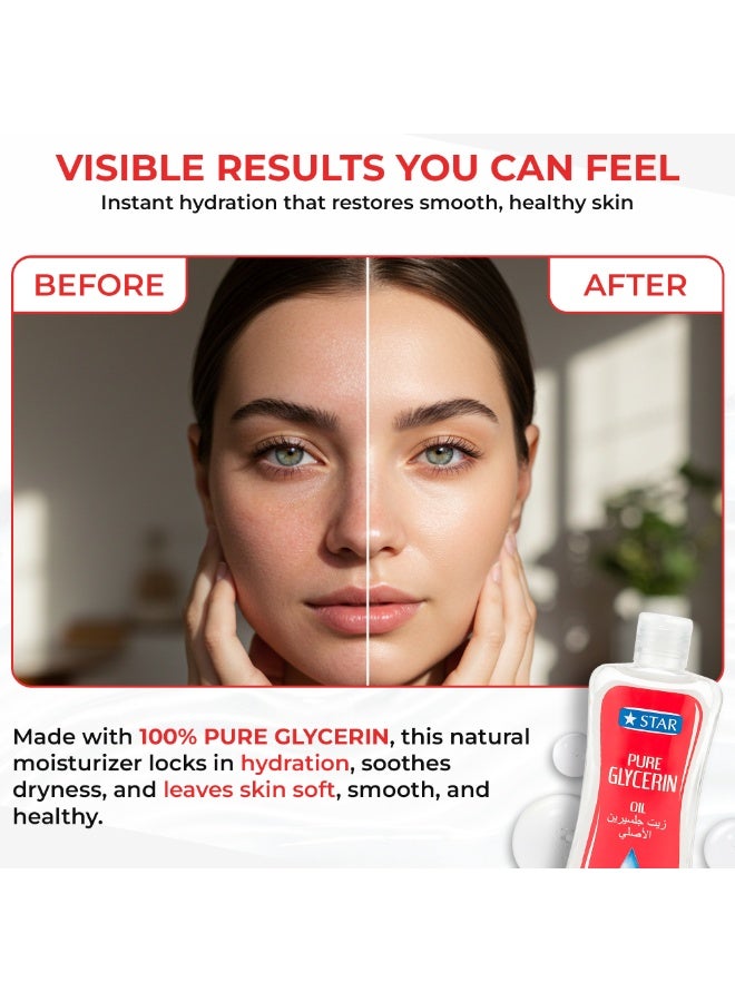 Star Pure Glycerin Oil For Normal and Dry Skin (200ml) – Original Formula For Moisturized and Hydrated Skin - Image 5