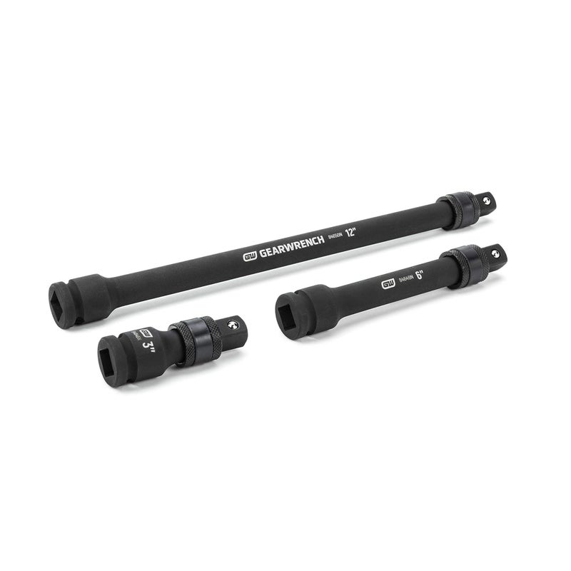 GEARWRENCH 3 Pc 12 Drive Locking Impact Extension Set Includes 3 6 12 84951N