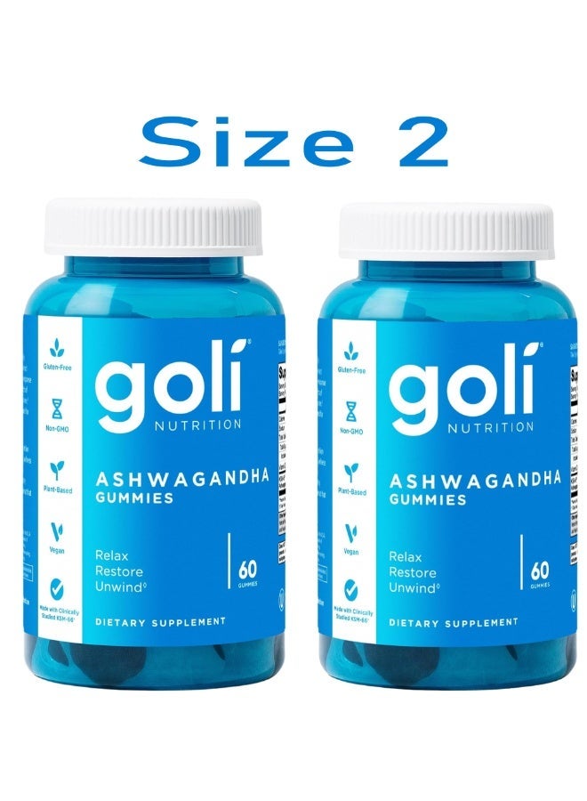 جولي نيوترشن Goli Ashwagandha & Vitamin D Gummies – 60 Count | KSM-66 Ashwagandha | Relax. Restore. Unwind. | Vegan, Non-GMO, Gluten-Free & Gelatin-Free - Image 2