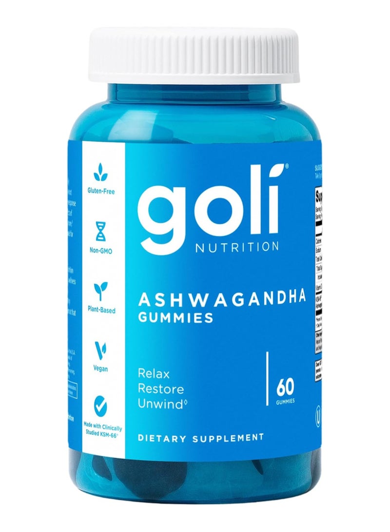 جولي نيوترشن Goli Ashwagandha & Vitamin D Gummies – 60 Count | KSM-66 Ashwagandha | Relax. Restore. Unwind. | Vegan, Non-GMO, Gluten-Free & Gelatin-Free - Image 1
