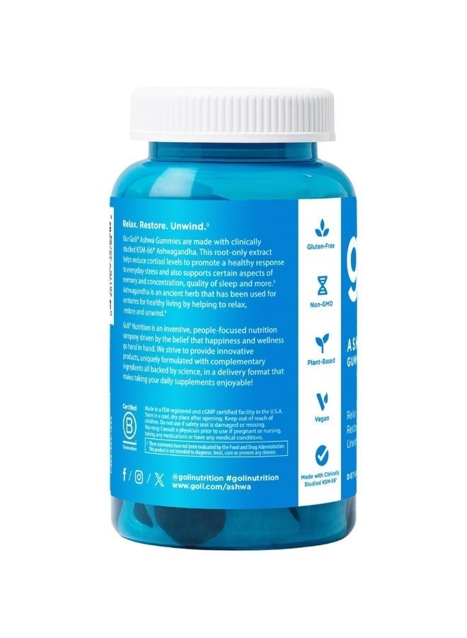 جولي نيوترشن Goli Ashwagandha & Vitamin D Gummies – 60 Count | KSM-66 Ashwagandha | Relax. Restore. Unwind. | Vegan, Non-GMO, Gluten-Free & Gelatin-Free - Image 5