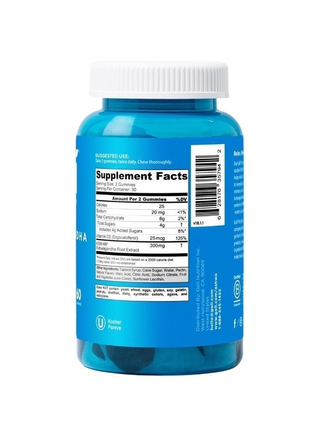 جولي نيوترشن Goli Ashwagandha & Vitamin D Gummies – 60 Count | KSM-66 Ashwagandha | Relax. Restore. Unwind. | Vegan, Non-GMO, Gluten-Free & Gelatin-Free - Image 4