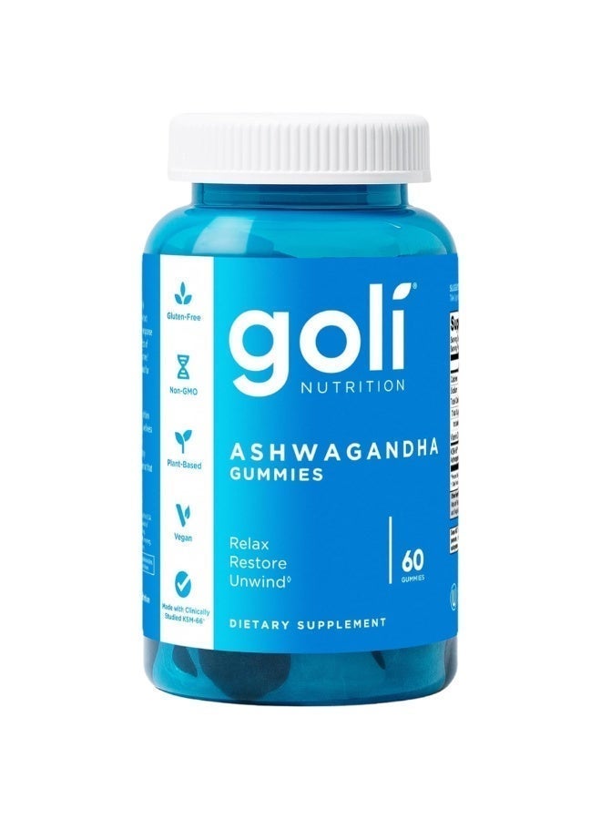 جولي نيوترشن Goli Ashwagandha & Vitamin D Gummies – 60 or 30 Count | KSM-66 Ashwagandha | Relax. Restore. Unwind. | Vegan, Non-GMO, Gluten-Free & Gelatin-Free - Image 2