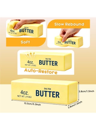 Butter Squishy Stress Relief Toy 2 Pcs – Super Soft Slow Rising Butter Stick Squishy, Sensory Fidget Squeeze Toy for Anxiety Relief, Office Desk, School, Adults & Kids - view 2