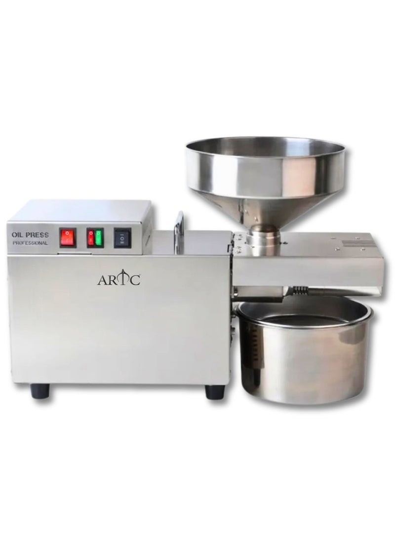 ARTC ARTC Stainless Steel And Compact Electric Oil Press Machine With Intelligent Double Temperature Control, High Efficiency Cold & Hot Oil Extractor Equipment for Commercial Use, Spice Shops, Dry Fruit Stores, Restaurants, Small Businesses & Coffee Shops, Easy-to-Operate, Oil Expeller for Seeds, Nuts, Grains & Olive, Perfect for Cold-Pressed & Hot-Pressed Oil Extraction, 1200W  - Image 3
