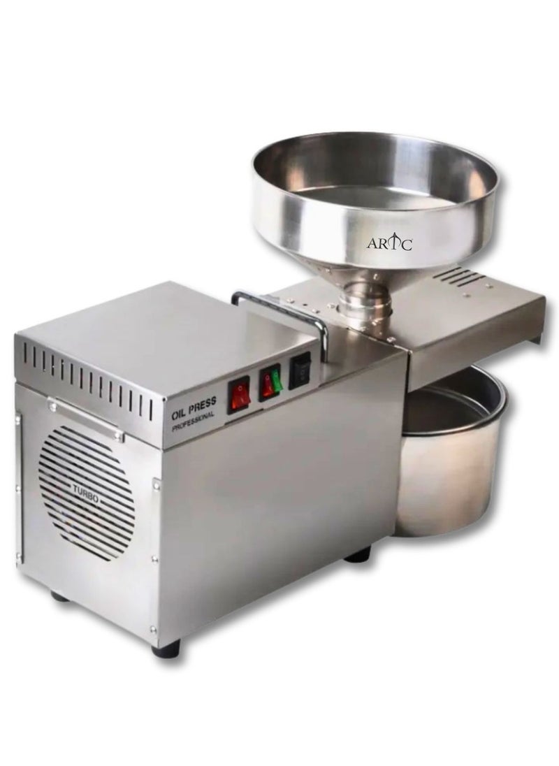ARTC ARTC Stainless Steel And Compact Electric Oil Press Machine With Intelligent Double Temperature Control, High Efficiency Cold & Hot Oil Extractor Equipment for Commercial Use, Spice Shops, Dry Fruit Stores, Restaurants, Small Businesses & Coffee Shops, Easy-to-Operate, Oil Expeller for Seeds, Nuts, Grains & Olive, Perfect for Cold-Pressed & Hot-Pressed Oil Extraction, 1200W  - Image 4
