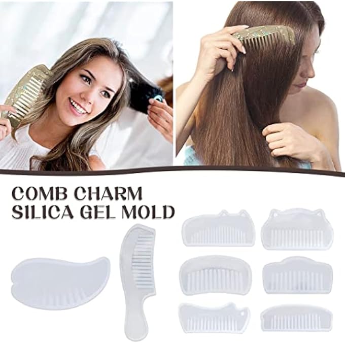 STRBOXONG 8PCS COMB RESIN MOLDS, , COMB SILICONE UV CASTING MOULDS, DIY CASTING MOULDS FOR JEWELRY CRAFT MAKING HANDMADE - Image 3