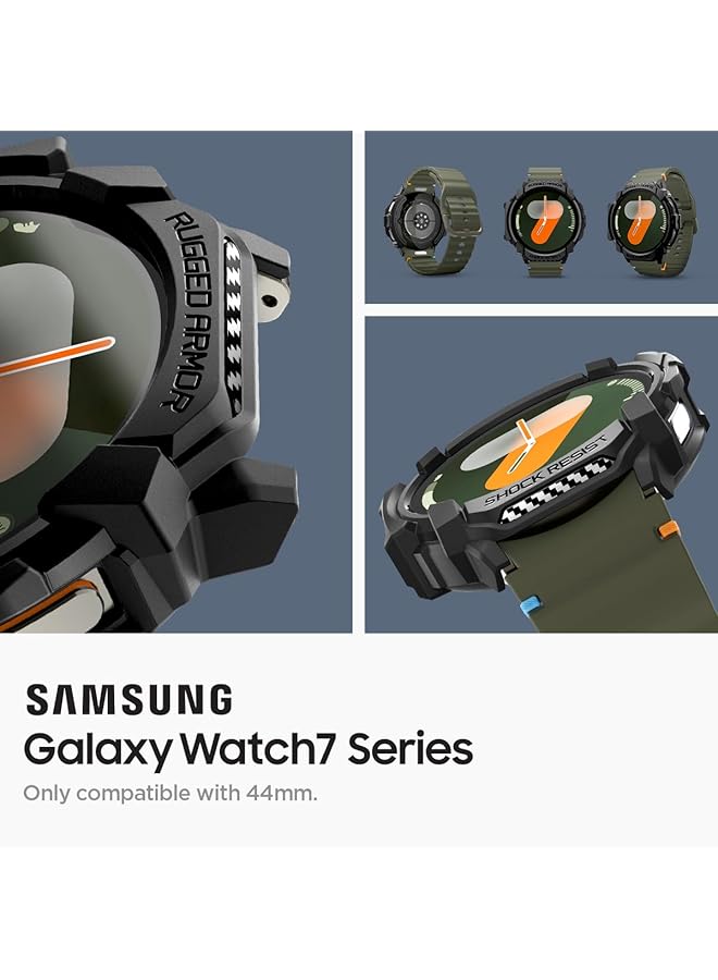 Spigen Rugged Armor Designed For Samsung Galaxy Watch 7 44Mm Case Cover 2024 Matte Black - Image 3