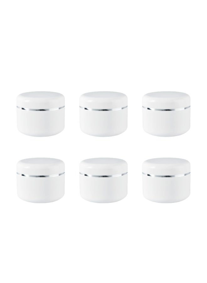 ericotry 20ml 067oz White Silver Edge Empty Refillable Cosmetic Plastic Jars with Dome Lid Make Up Face Cream Lip Balm Lotion Storage Container Travel Case Bottle Pot Pack of 6 20ml067oz - Image 2