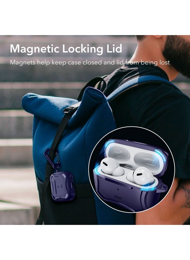 اي اس ار حافظة ESR لسماعات AirPods Pro 2، متوافقة مع MagSafe، شحن لاسلكي HaLolock، حماية قوية من السقوط، TPU، غطاء مغناطيسي متين لسماعات AirPods Pro الجيل الأول/الثاني (2023/2022/2019)، أرجواني  - Image 5