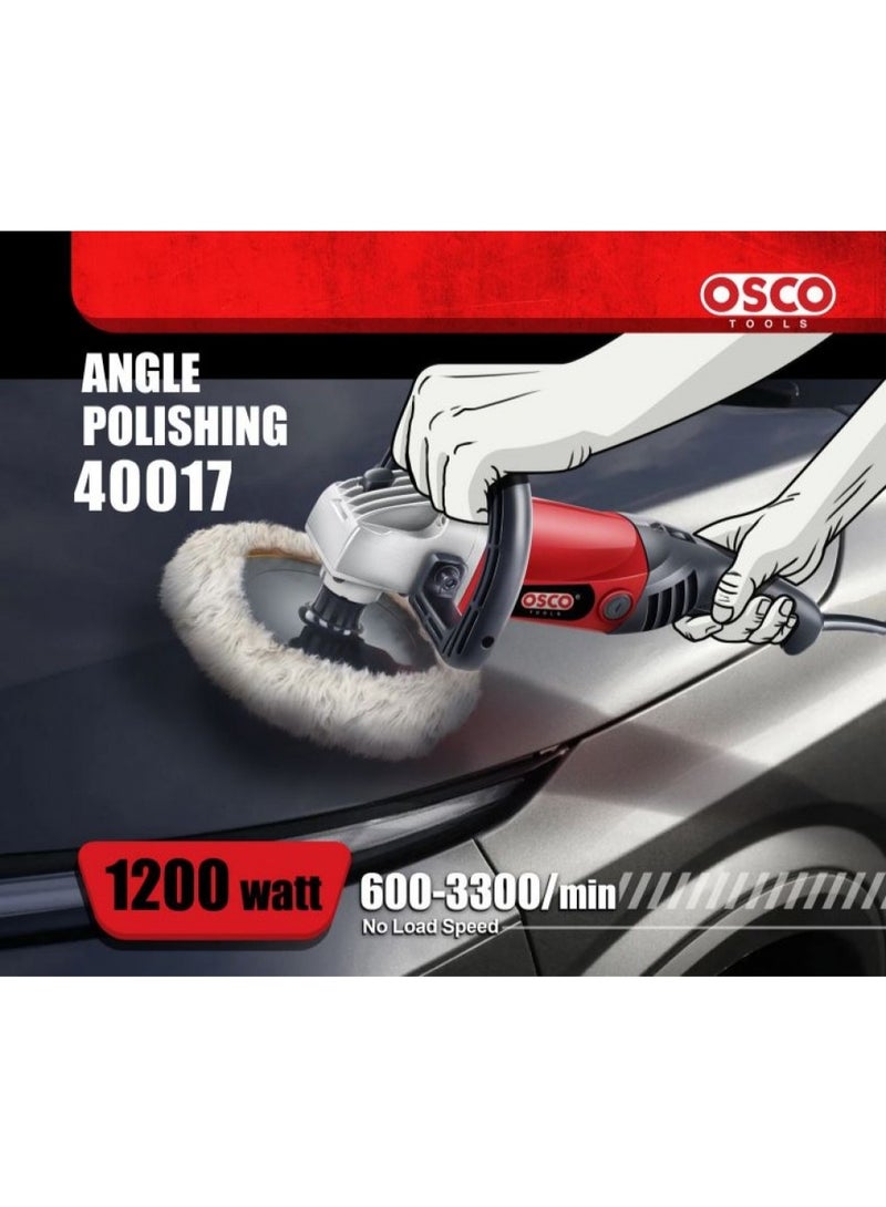 OSCO-TOOLS OSCO 40017 7″ Angle Polisher – 1200W, Adjustable Speed with M14 Spindle - Image 3