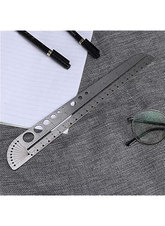 OCTOBER - Zerodis Stainless Steel Scale Ruler, Multifunctional Protractor Measuring Tool, Professional Grade Aluminum Triangular Drafting Ruler for Civil Engineer Blueprints - Image 1