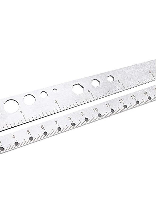 OCTOBER - Zerodis Stainless Steel Scale Ruler, Multifunctional Protractor Measuring Tool, Professional Grade Aluminum Triangular Drafting Ruler for Civil Engineer Blueprints - Image 1