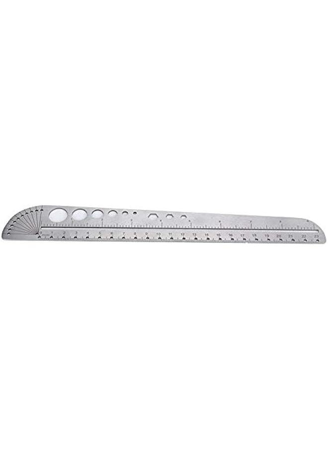 OCTOBER - Zerodis Stainless Steel Scale Ruler, Multifunctional Protractor Measuring Tool, Professional Grade Aluminum Triangular Drafting Ruler for Civil Engineer Blueprints - Image 1