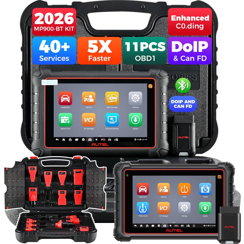 Autel MaxiPRO MP900BT KIT Scanner 2026 Same as MS906 Pro MS906 MAX MK908 wOE C0ding 3000 Test 40 Service 150 Makes Up of MP900BT MP900BT w 200 Bucks 11 PCS OBD Cables CAN FD FCA SGW - Image 3