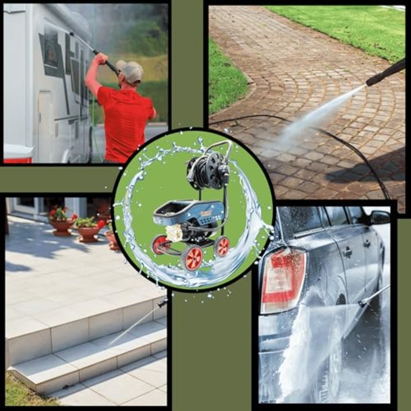 BN-HK61 3000W 300Bar منظف كهربائي عالي الضغط 5800 PSI Power Jet Wash Machine 8.5L / Min تدفق المياه الذاتي فتيلة غسالة السيارات المحمولة في الهواء الطلق أداة تنظيف درب الفناء - Image 3