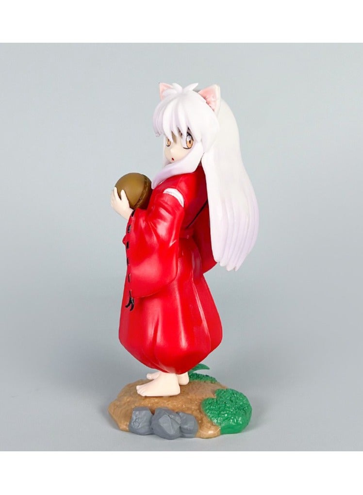 Inuyasha Standing Childhood Inuyasha in Red Robe Figure, Cute Desk Decor and Charming Birthday Gift 16cm - Image 3