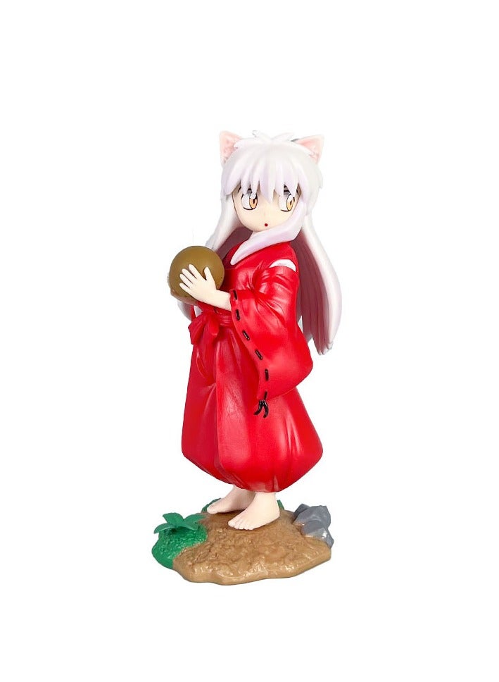 Inuyasha Standing Childhood Inuyasha in Red Robe Figure, Cute Desk Decor and Charming Birthday Gift 16cm - Image 1